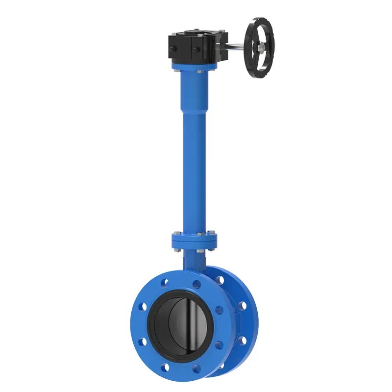 Como a válvula borboleta com flange de engrenagem de haste estendida resolve barreiras de operação para sistemas de tubulação industrial enterrados e isolados?