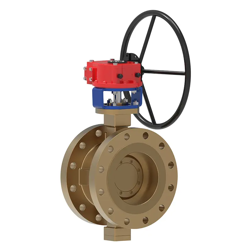 Válvula de borboleta de flange excêntrica tripla de bronze