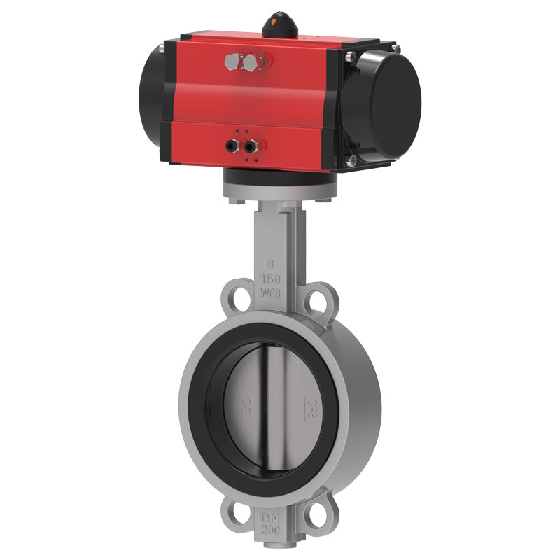 Válvula borboleta pneumática de wafer de sede macia